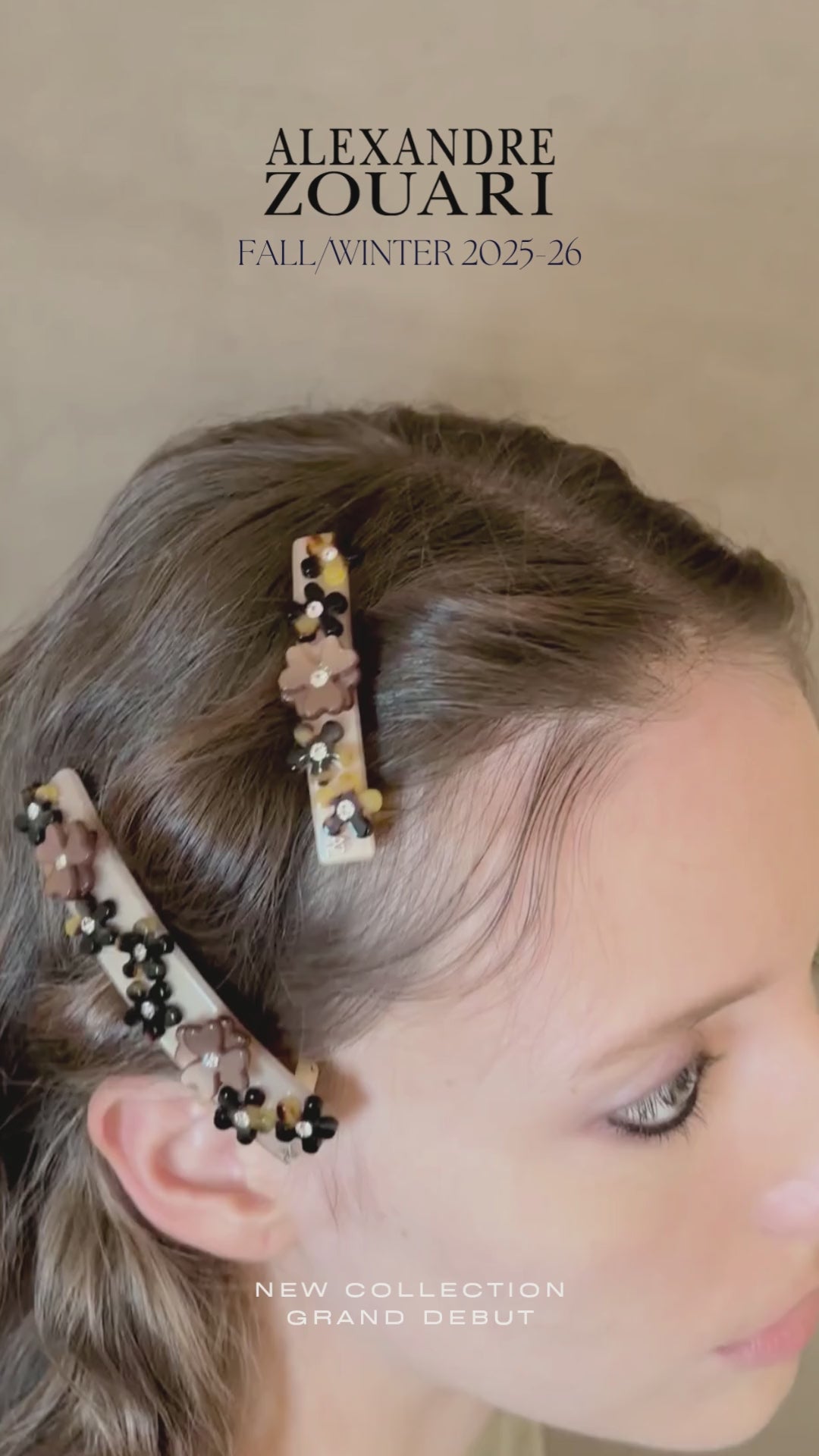 8 cm auto barrette decorated with European crystals – Alexandre Zouari