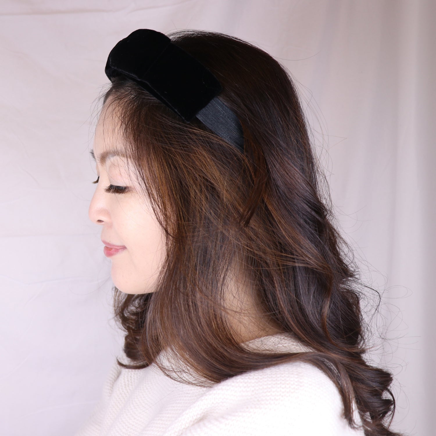 35 mm silk velvet bow hair band